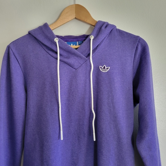 ADIDAS Womens Purple Pullover Hoodie Small - Picture 4 of 8